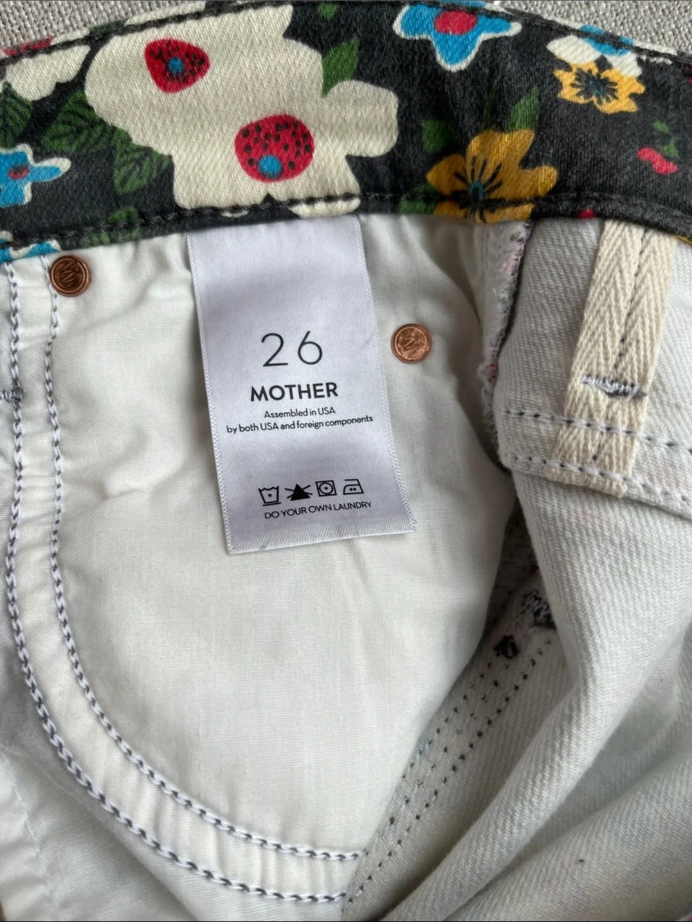 Mother Cool Flower Power Kick Flair Jeans